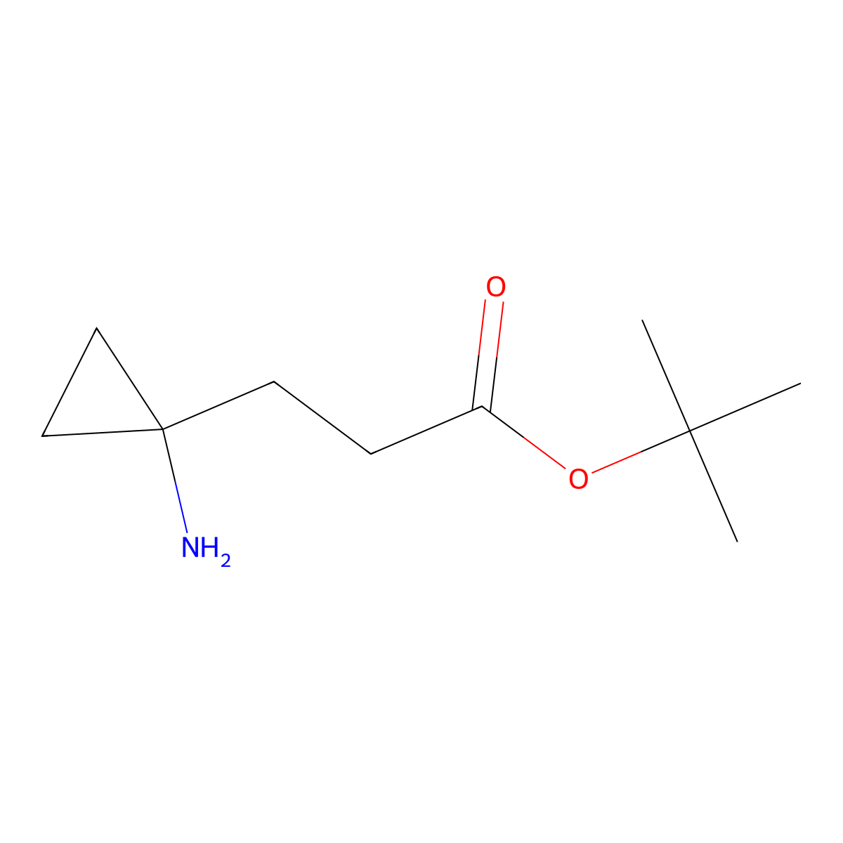 Tert-butyl 3-(1-aminocyclopropyl)propanoate molecular structure, CAS 2580207-71-0