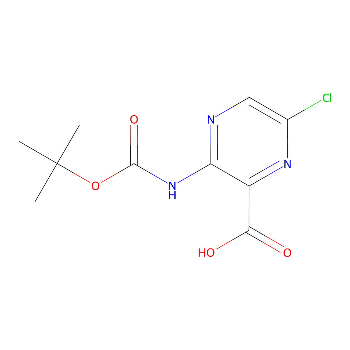 3-{[(Tert-butoxy)carbonyl]amino}-6-chloropyrazine-2-carboxylic acid molecular structure, CAS 2580207-89-0