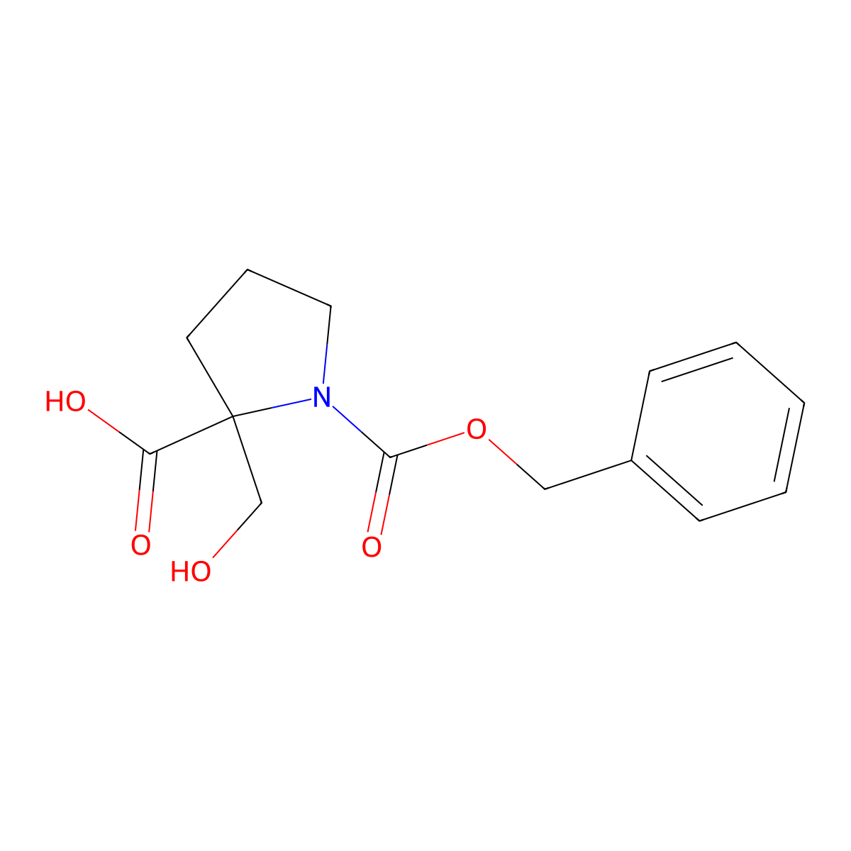 1-[(Benzyloxy)carbonyl]-2-(hydroxymethyl)pyrrolidine-2-carboxylic acid molecular structure, CAS 2580207-94-7