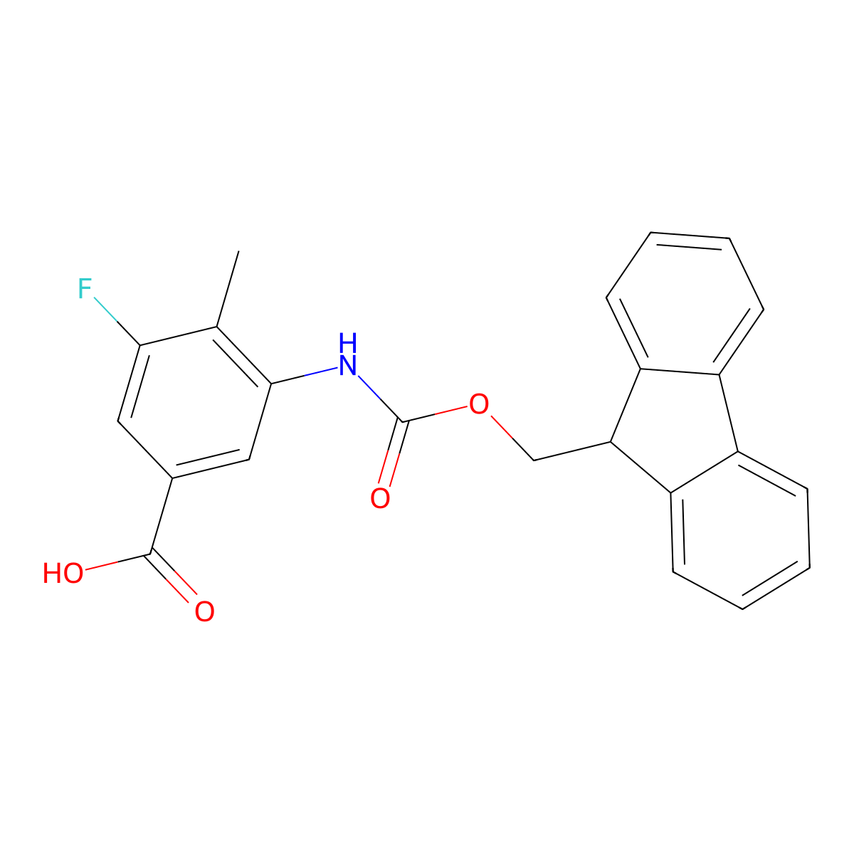 3-({[(9H-fluoren-9-yl)methoxy]carbonyl}amino)-5-fluoro-4-methylbenzoic acid molecular structure, CAS 2580207-96-9