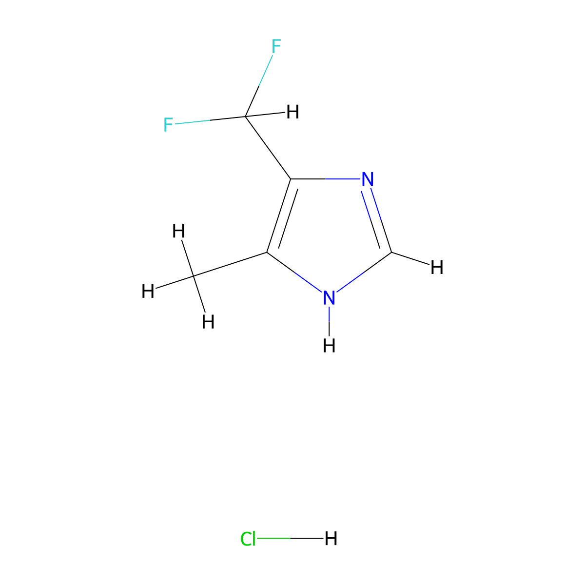 4-(difluoromethyl)-5-methyl-1H-imidazolehydrochloride molecular structure, CAS 2580207-97-0