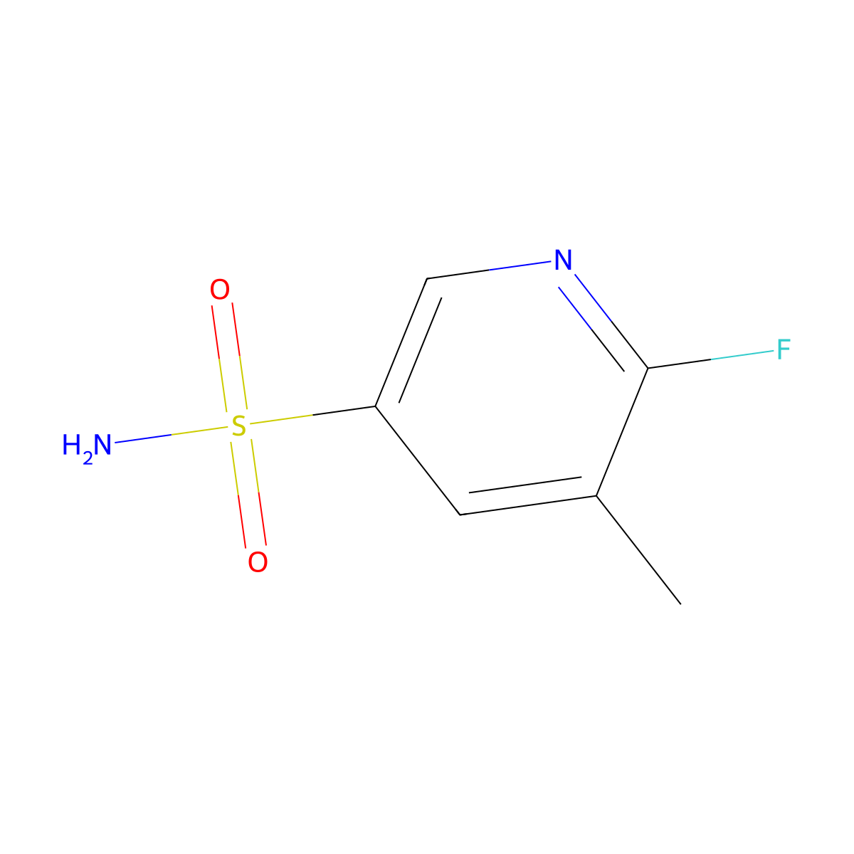 6-Fluoro-5-methylpyridine-3-sulfonamide molecular structure, CAS 2580207-98-1