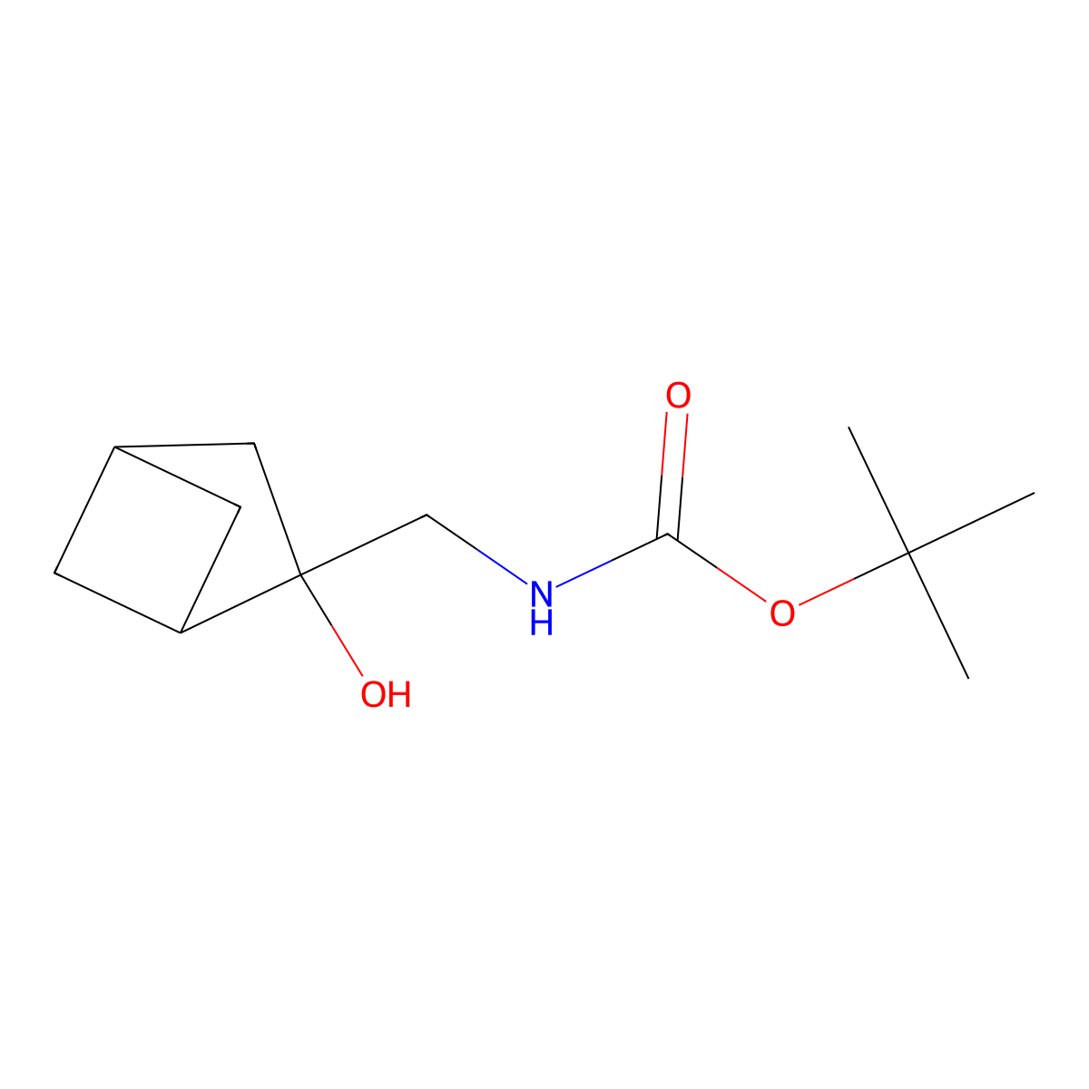 tert-butyl N-({2-hydroxybicyclo[2.1.1]hexan-2-yl}methyl)carbamate molecular structure, CAS 2580208-06-4