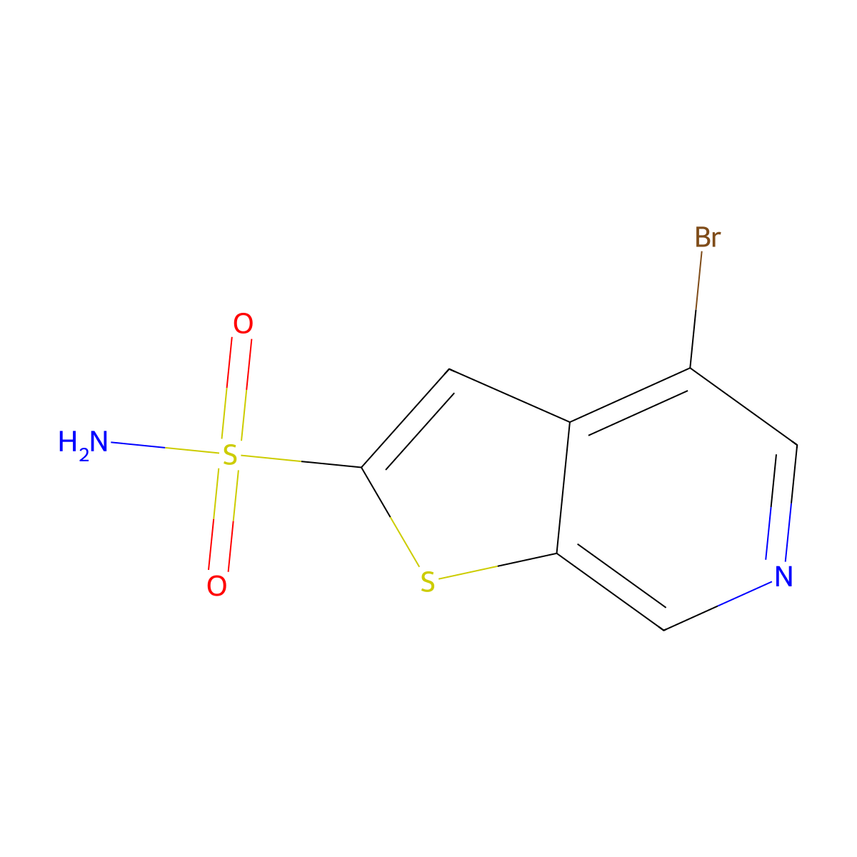4-Bromothieno[2,3-c]pyridine-2-sulfonamide molecular structure, CAS 2580208-13-3