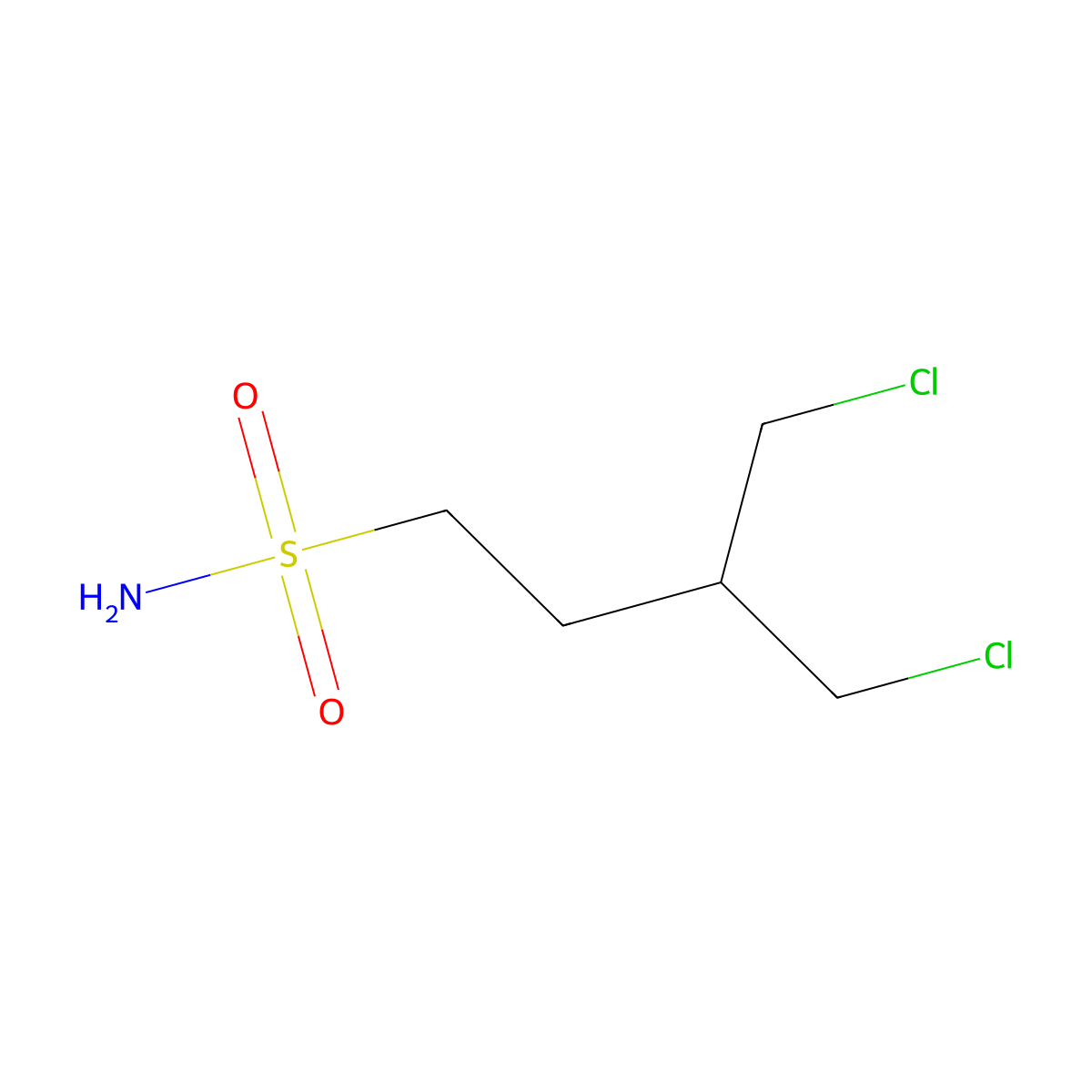 4-Chloro-3-(chloromethyl)butane-1-sulfonamide molecular structure, CAS 2580208-18-8