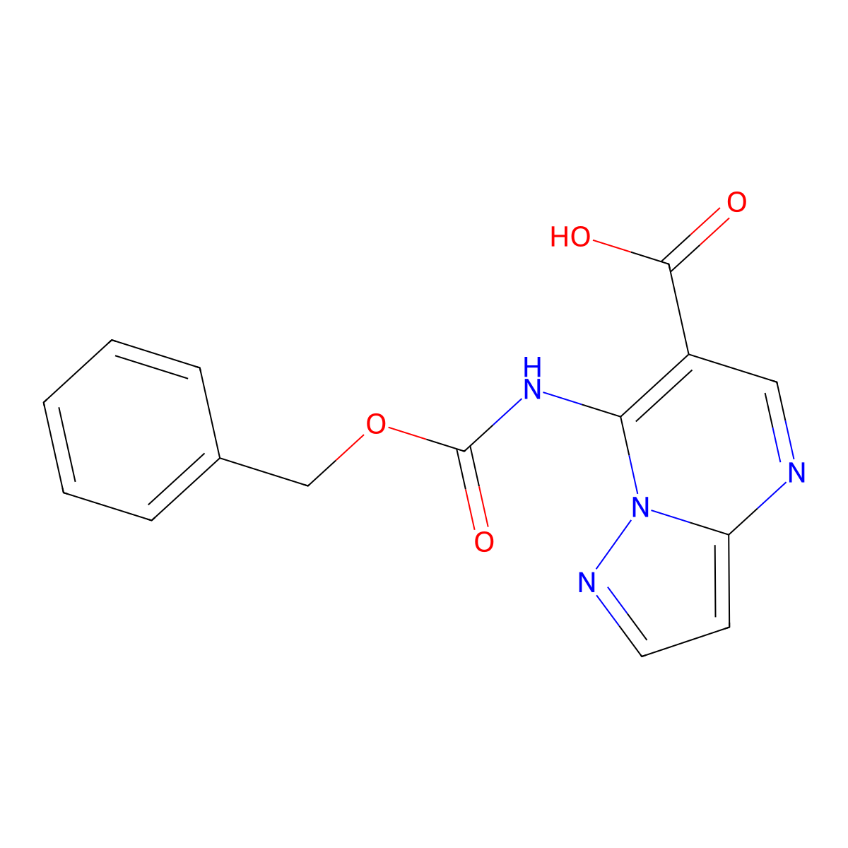 7-{[(Benzyloxy)carbonyl]amino}pyrazolo[1,5-a]pyrimidine-6-carboxylic acid molecular structure, CAS 2580208-20-2