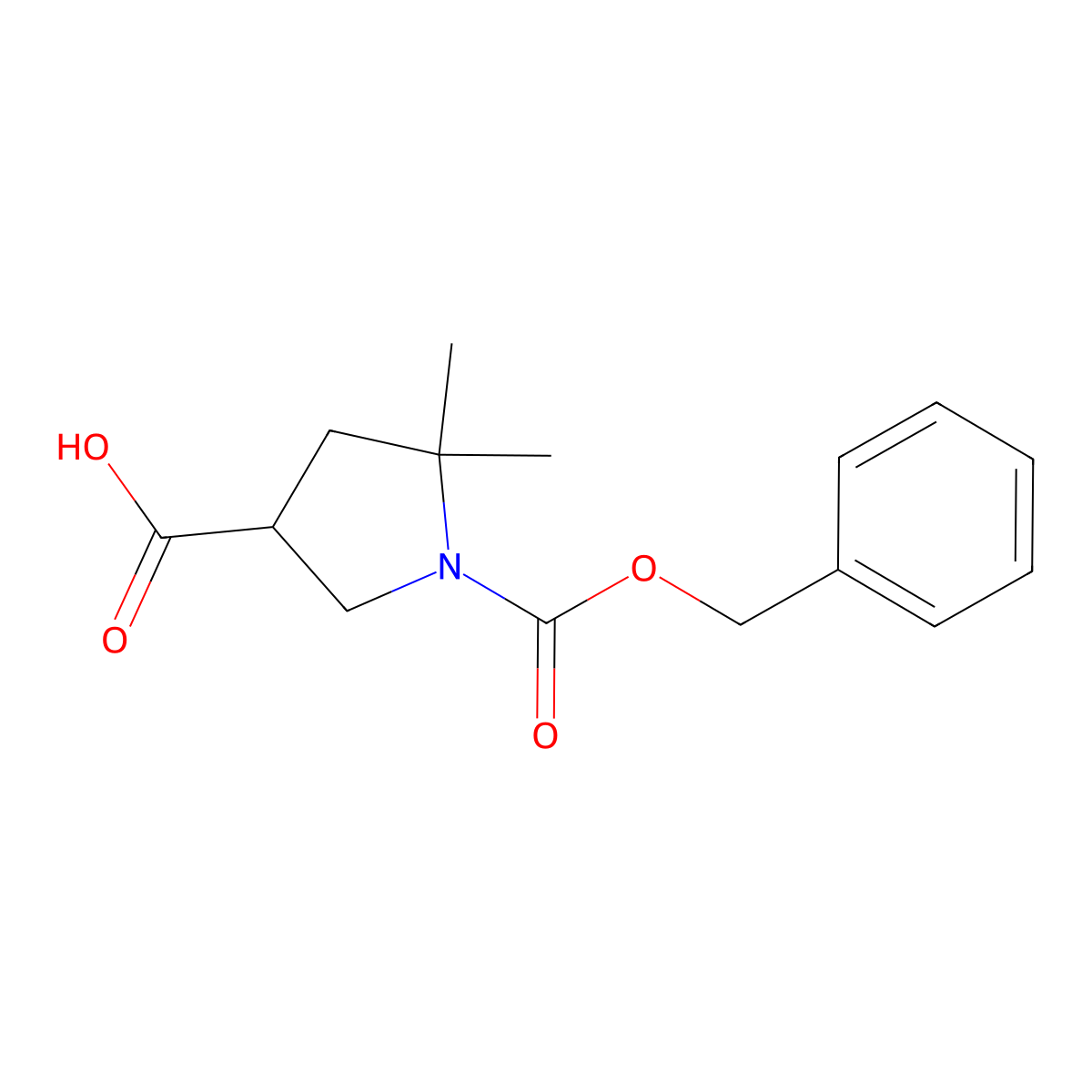 1-[(Benzyloxy)carbonyl]-5,5-dimethylpyrrolidine-3-carboxylic acid molecular structure, CAS 2580208-24-6