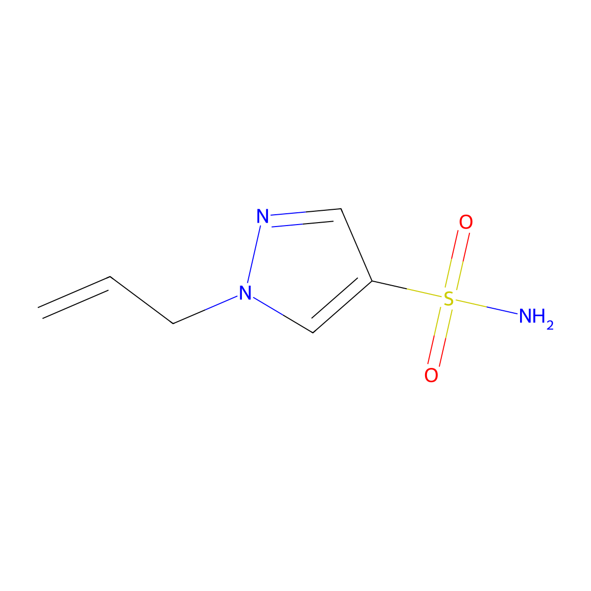 1-(prop-2-en-1-yl)-1H-pyrazole-4-sulfonamide molecular structure, CAS 2580208-30-4