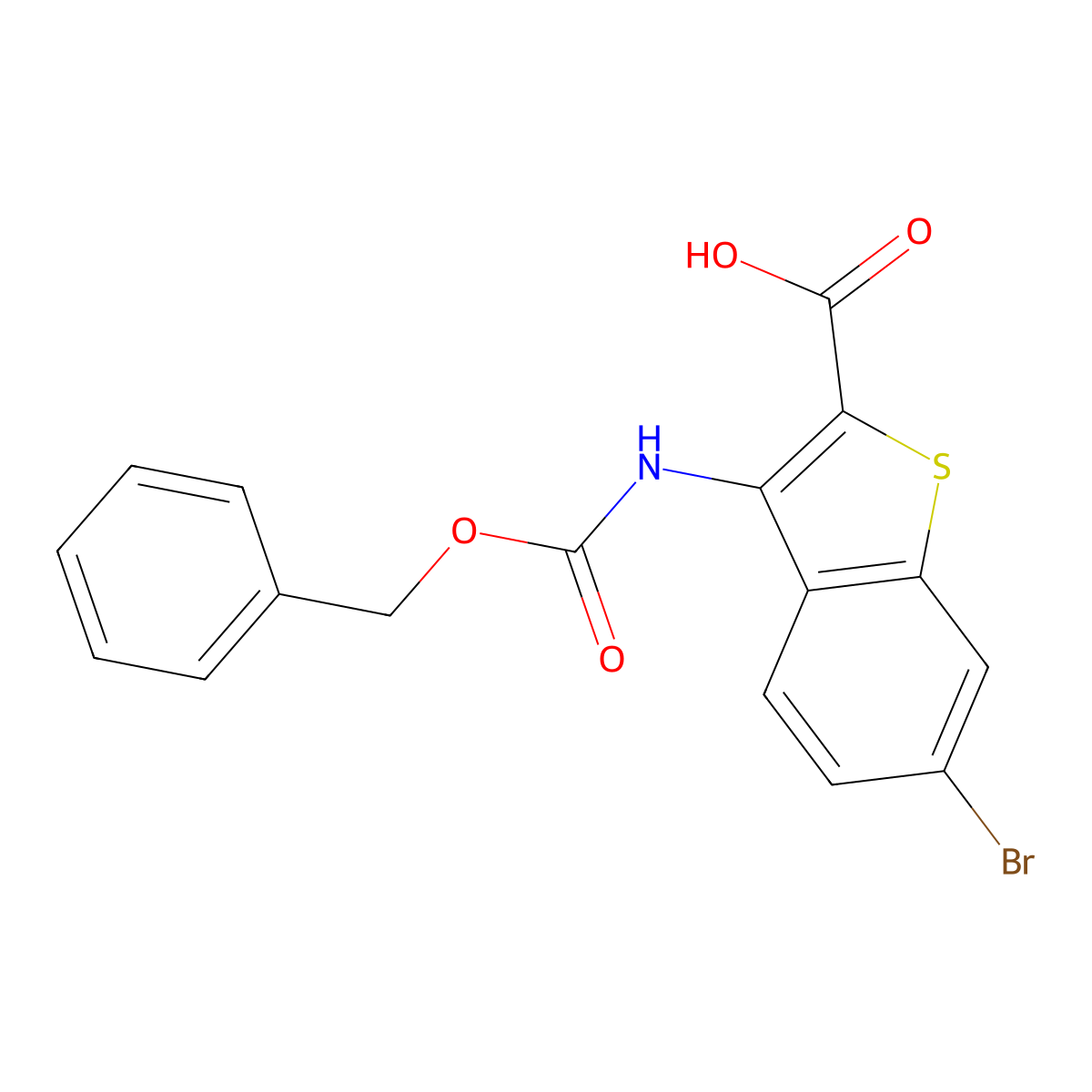 3-{[(Benzyloxy)carbonyl]amino}-6-bromo-1-benzothiophene-2-carboxylic acid molecular structure, CAS 2580208-45-1