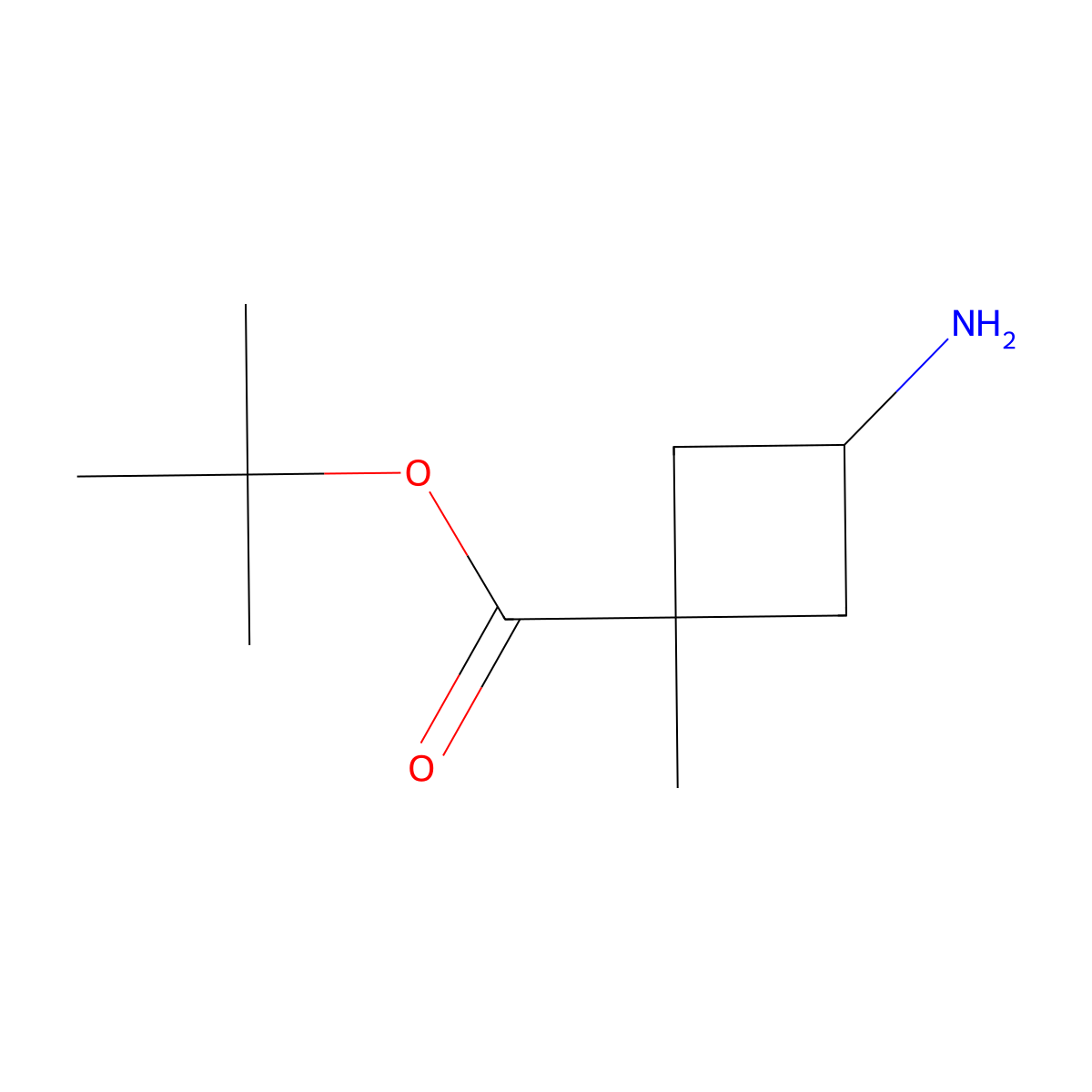 Tert-butyl 3-amino-1-methylcyclobutane-1-carboxylate molecular structure, CAS 2580208-53-1