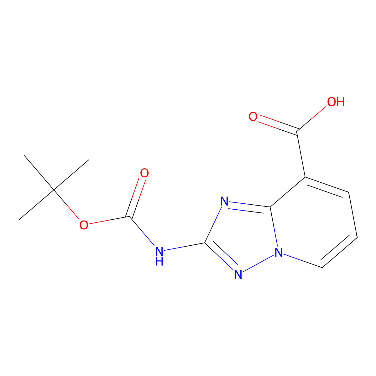 2-{[(Tert-butoxy)carbonyl]amino}-[1,2,4]triazolo[1,5-a]pyridine-8-carboxylic acid molecular structure, CAS 2580208-62-2