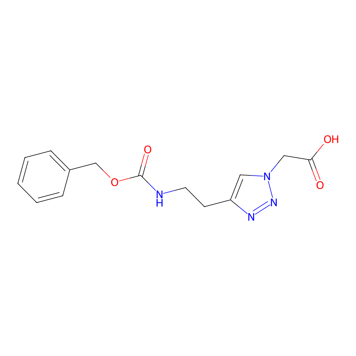 2-[4-(2-{[(benzyloxy)carbonyl]amino}ethyl)-1H-1,2,3-triazol-1-yl]acetic acid molecular structure, CAS 2580208-84-8