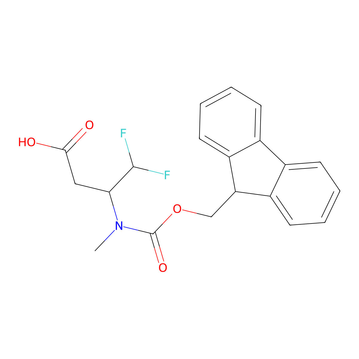 3-({[(9H-fluoren-9-yl)methoxy]carbonyl}(methyl)amino)-4,4-difluorobutanoic acid molecular structure, CAS 2580208-88-2