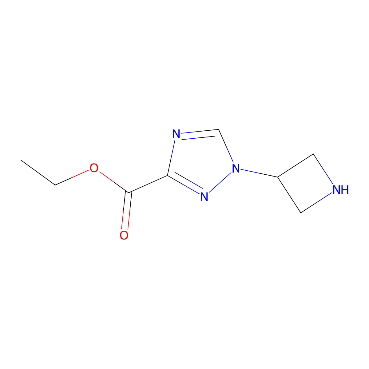 ethyl 1-(azetidin-3-yl)-1H-1,2,4-triazole-3-carboxylate molecular structure, CAS 2580208-91-7