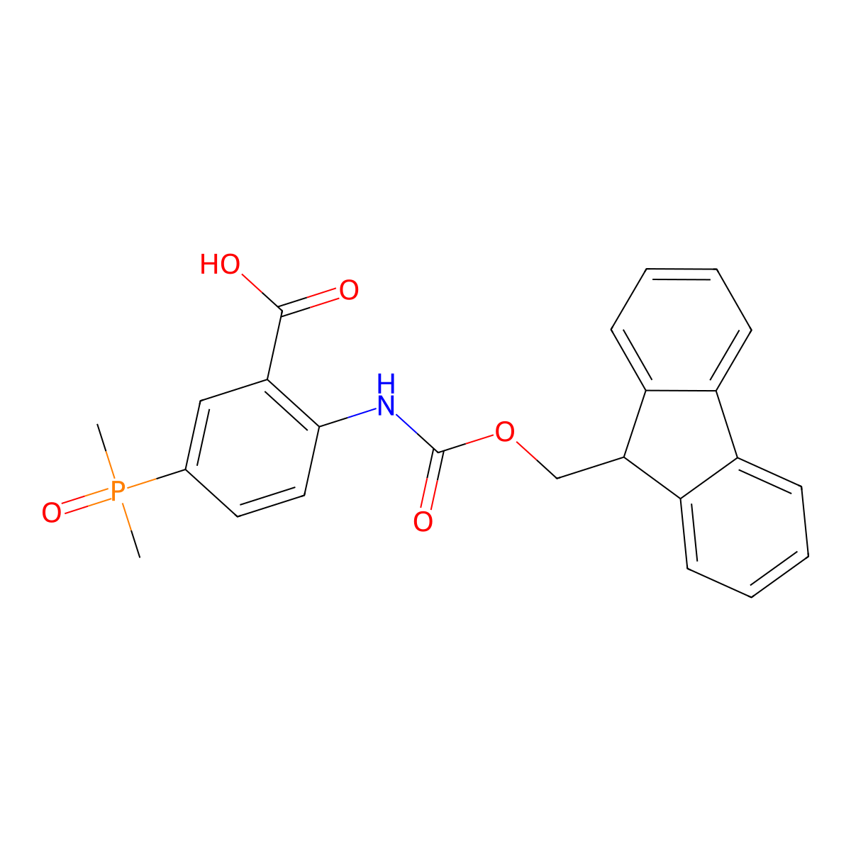 5-(dimethylphosphoryl)-2-({[(9H-fluoren-9-yl)methoxy]carbonyl}amino)benzoic acid molecular structure, CAS 2580208-94-0