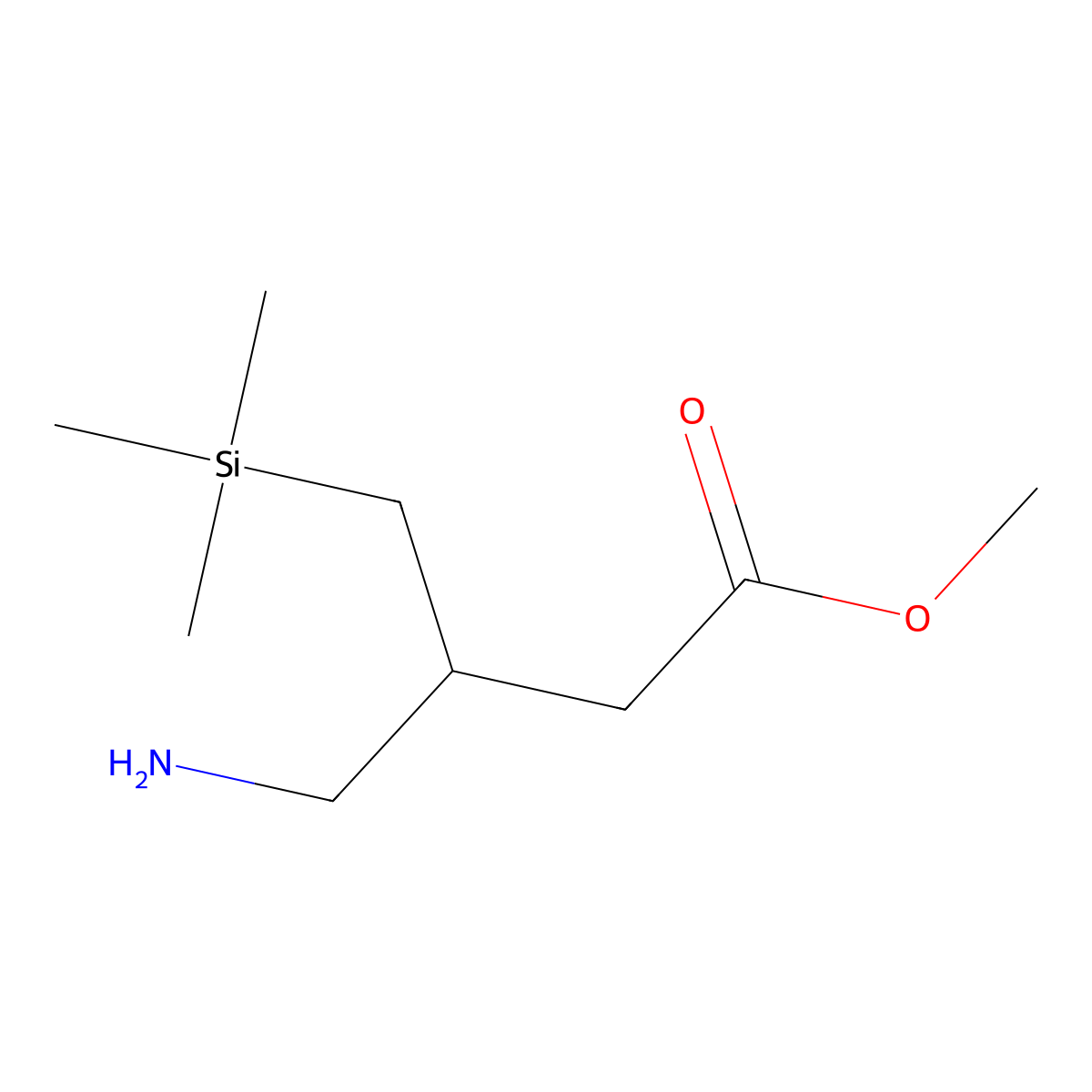 Methyl 4-amino-3-[(trimethylsilyl)methyl]butanoate molecular structure, CAS 2580208-96-2