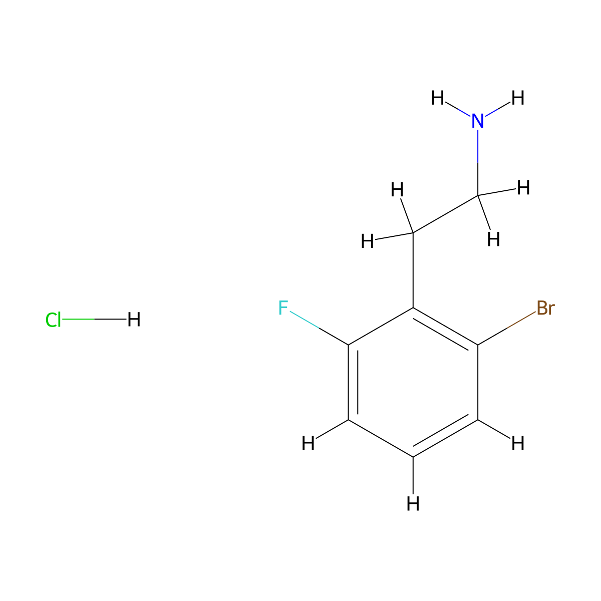 2-(2-Bromo-6-fluorophenyl)ethan-1-amine hydrochloride molecular structure, CAS 2580209-03-4