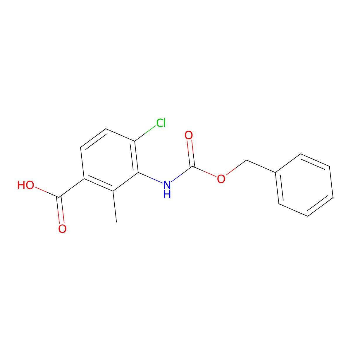 3-{[(Benzyloxy)carbonyl]amino}-4-chloro-2-methylbenzoic acid molecular structure, CAS 2580209-04-5