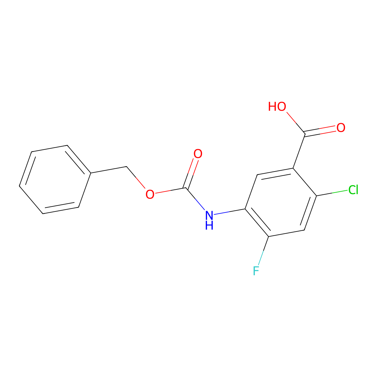 5-{[(Benzyloxy)carbonyl]amino}-2-chloro-4-fluorobenzoic acid molecular structure, CAS 2580209-14-7