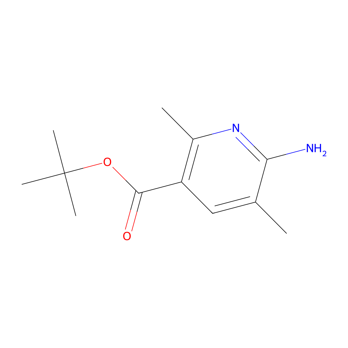Tert-butyl 6-amino-2,5-dimethylpyridine-3-carboxylate molecular structure, CAS 2580209-15-8
