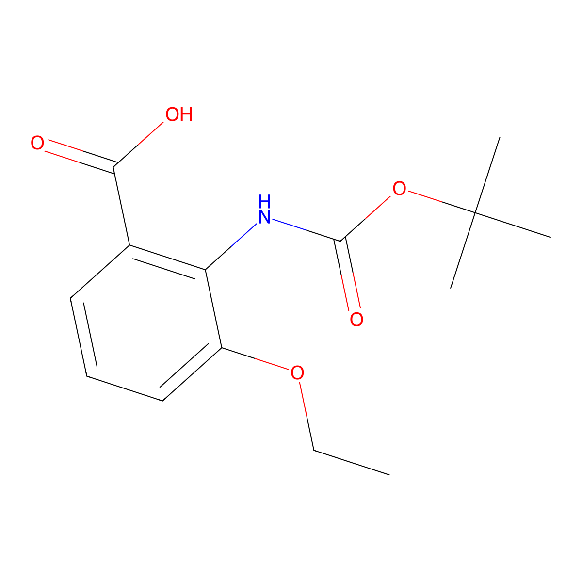 2-{[(Tert-butoxy)carbonyl]amino}-3-ethoxybenzoic acid molecular structure, CAS 2580209-19-2