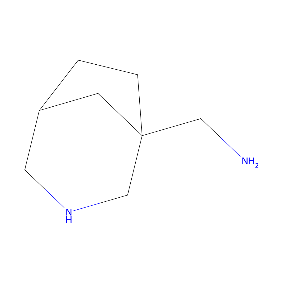 {3-Azabicyclo[3.2.1]octan-1-yl}methanamine molecular structure, CAS 2580209-26-1