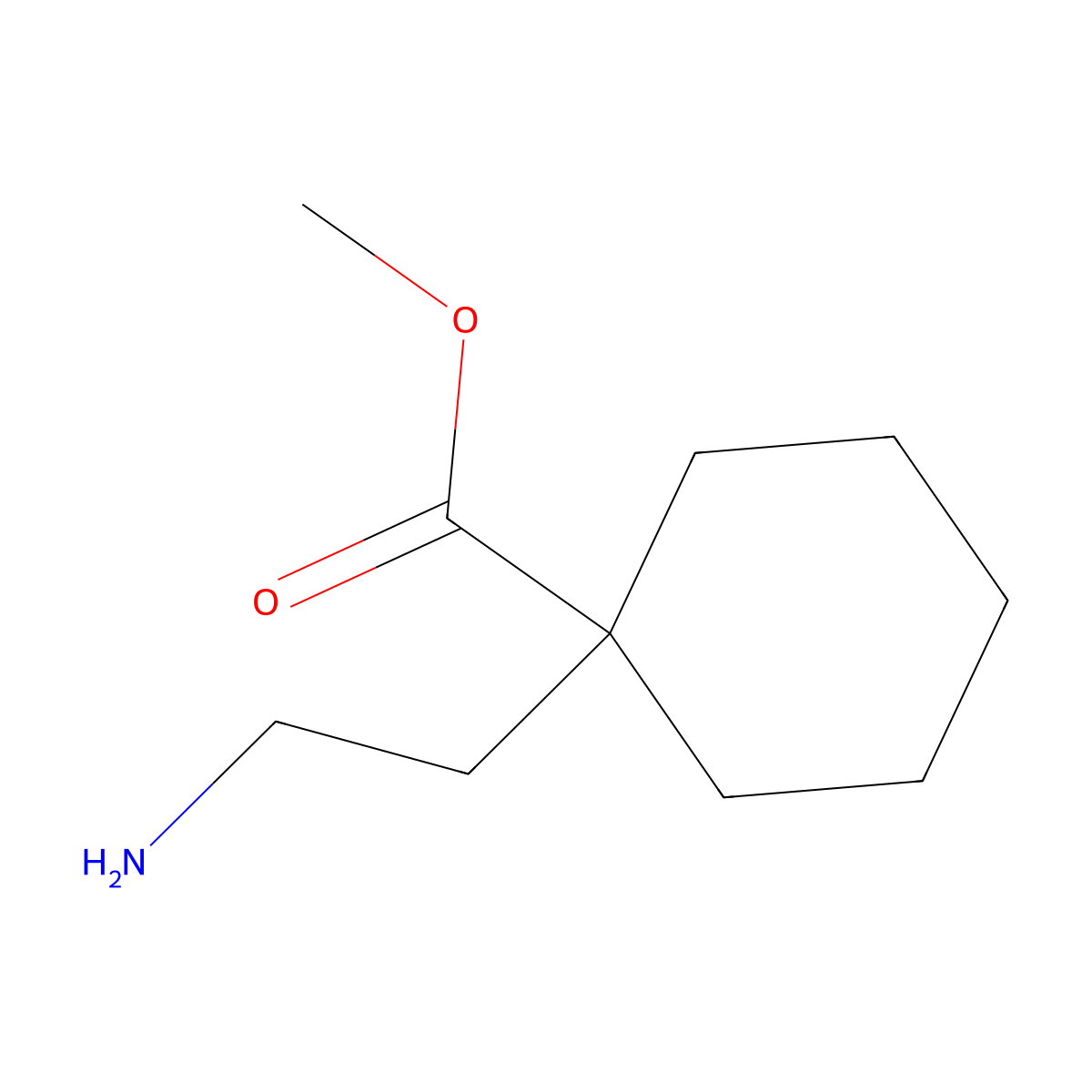 Methyl 1-(2-aminoethyl)cyclohexane-1-carboxylate molecular structure, CAS 2580209-36-3
