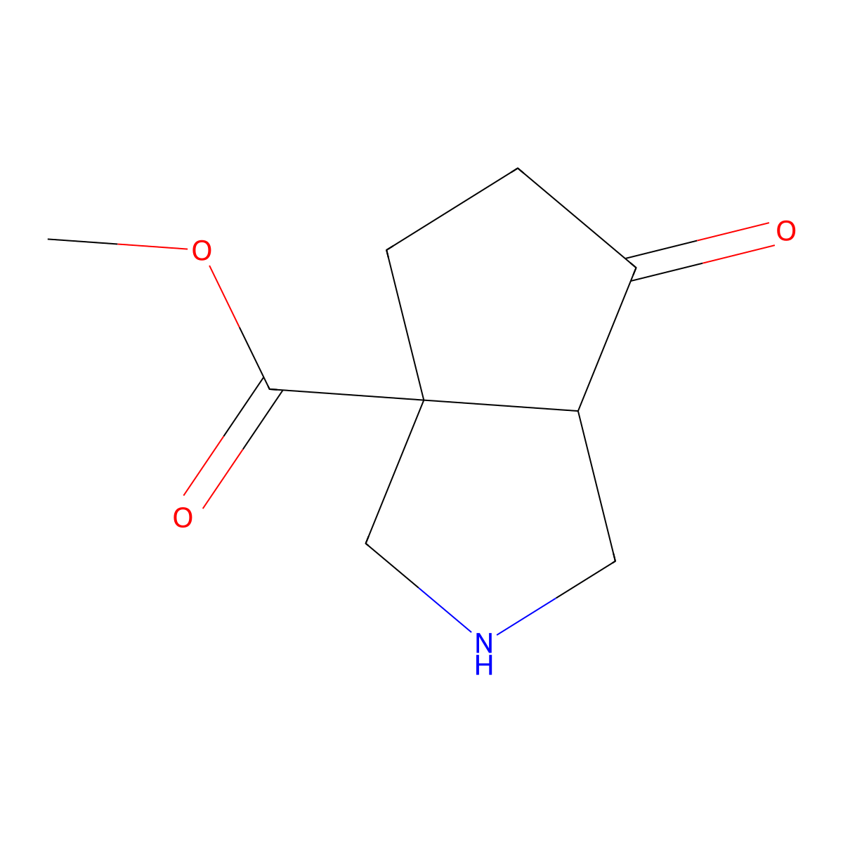 Methyl 6-oxo-octahydrocyclopenta[c]pyrrole-3a-carboxylate molecular structure, CAS 2580209-41-0