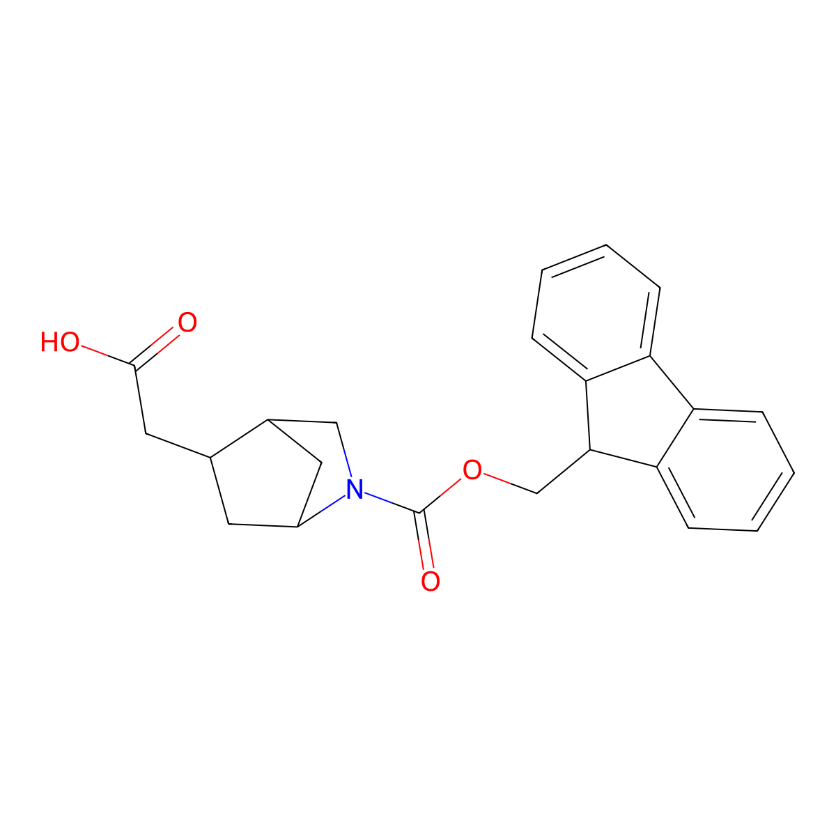 2-(2-{[(9H-fluoren-9-yl)methoxy]carbonyl}-2-azabicyclo[2.2.1]heptan-5-yl)acetic acid molecular structure, CAS 2580209-42-1