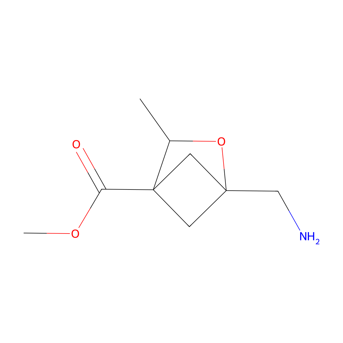 Methyl 1-(aminomethyl)-3-methyl-2-oxabicyclo[2.1.1]hexane-4-carboxylate molecular structure, CAS 2580209-44-3