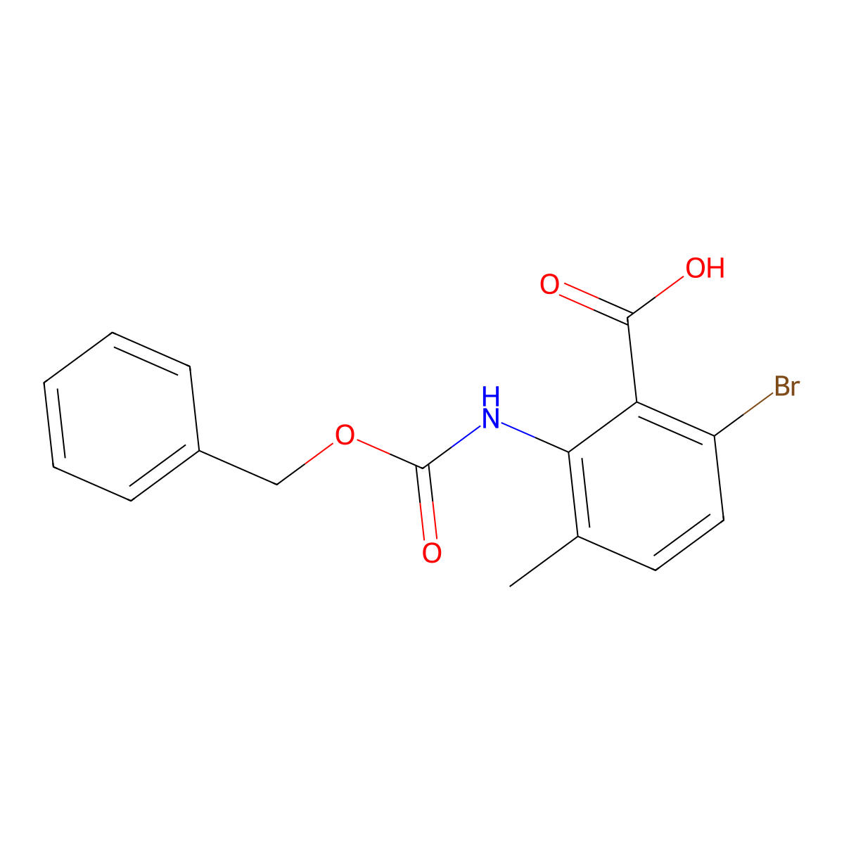 2-{[(Benzyloxy)carbonyl]amino}-6-bromo-3-methylbenzoic acid molecular structure, CAS 2580209-45-4