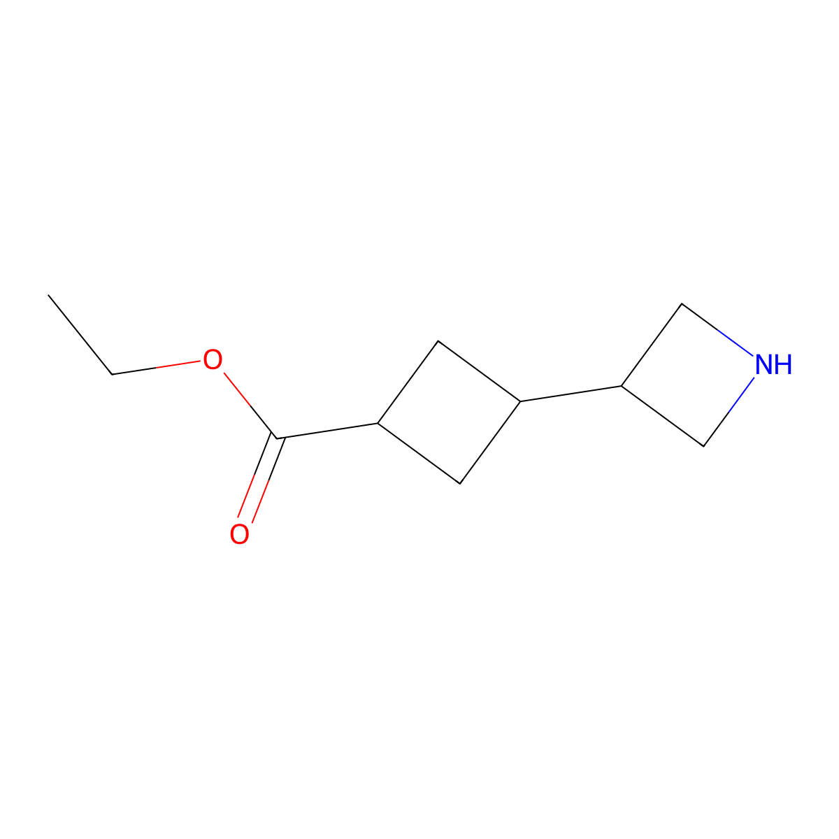 Ethyl 3-(azetidin-3-yl)cyclobutane-1-carboxylate molecular structure, CAS 2580209-56-7