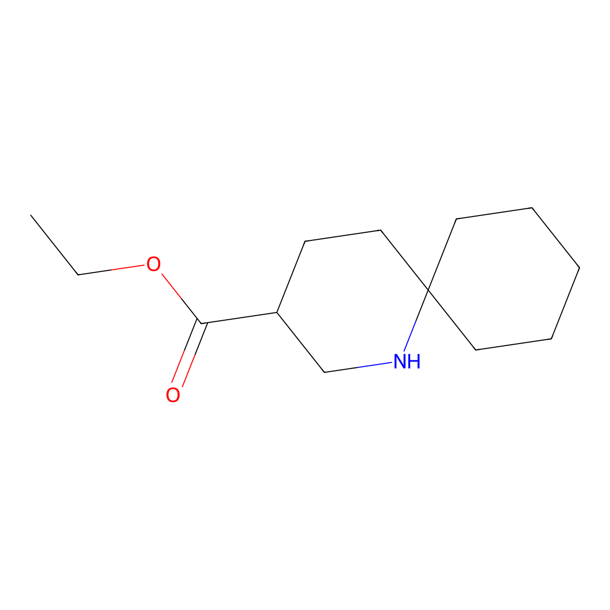 Ethyl 1-azaspiro[5.5]undecane-3-carboxylate molecular structure, CAS 2580209-72-7