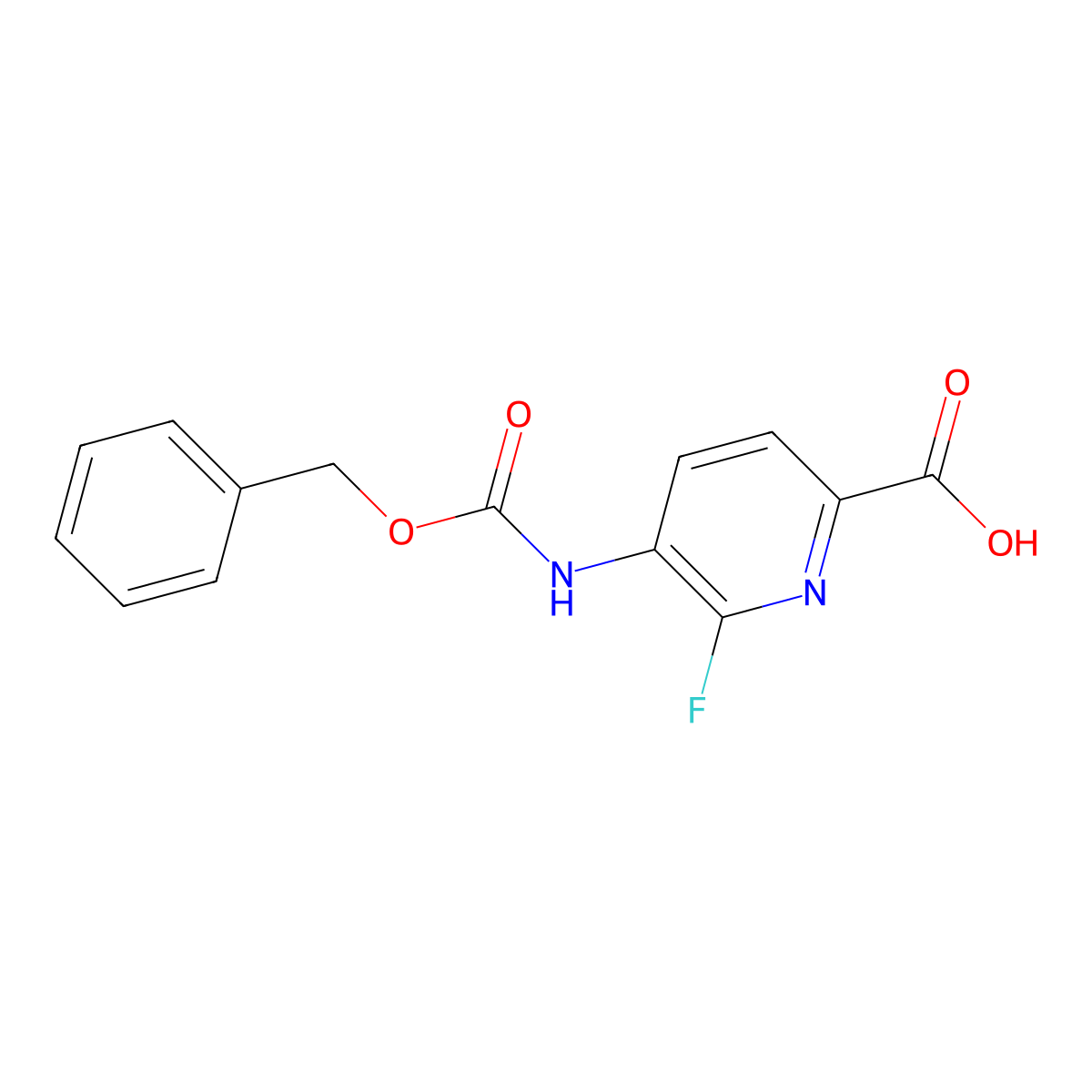 5-{[(Benzyloxy)carbonyl]amino}-6-fluoropyridine-2-carboxylic acid molecular structure, CAS 2580209-77-2