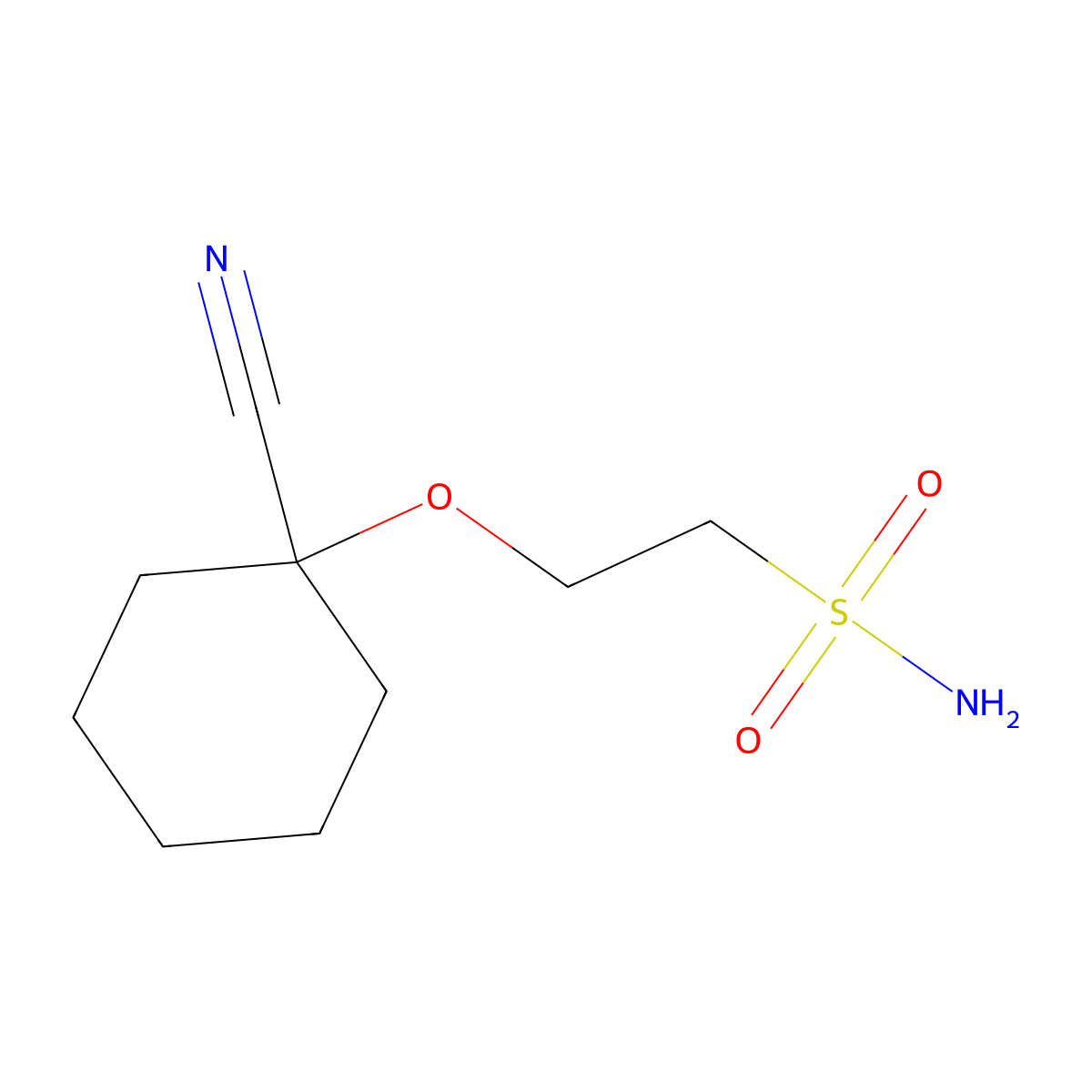 2-[(1-Cyanocyclohexyl)oxy]ethane-1-sulfonamide molecular structure, CAS 2580209-83-0