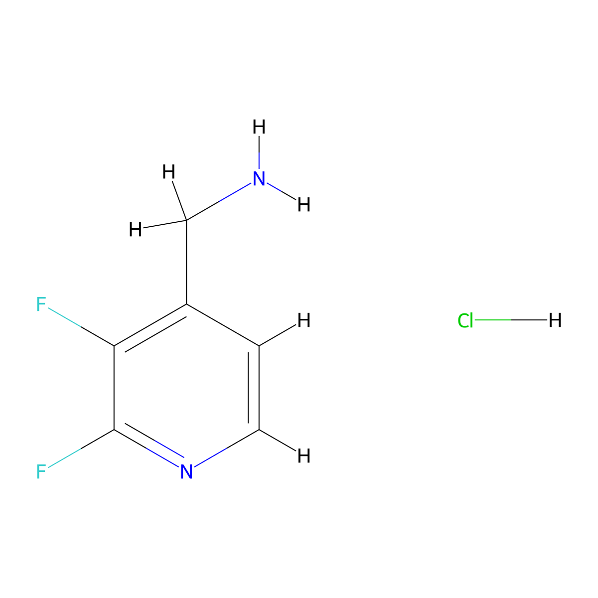 (2,3-Difluoropyridin-4-yl)methanamine;hydrochloride molecular structure, CAS 2580209-85-2