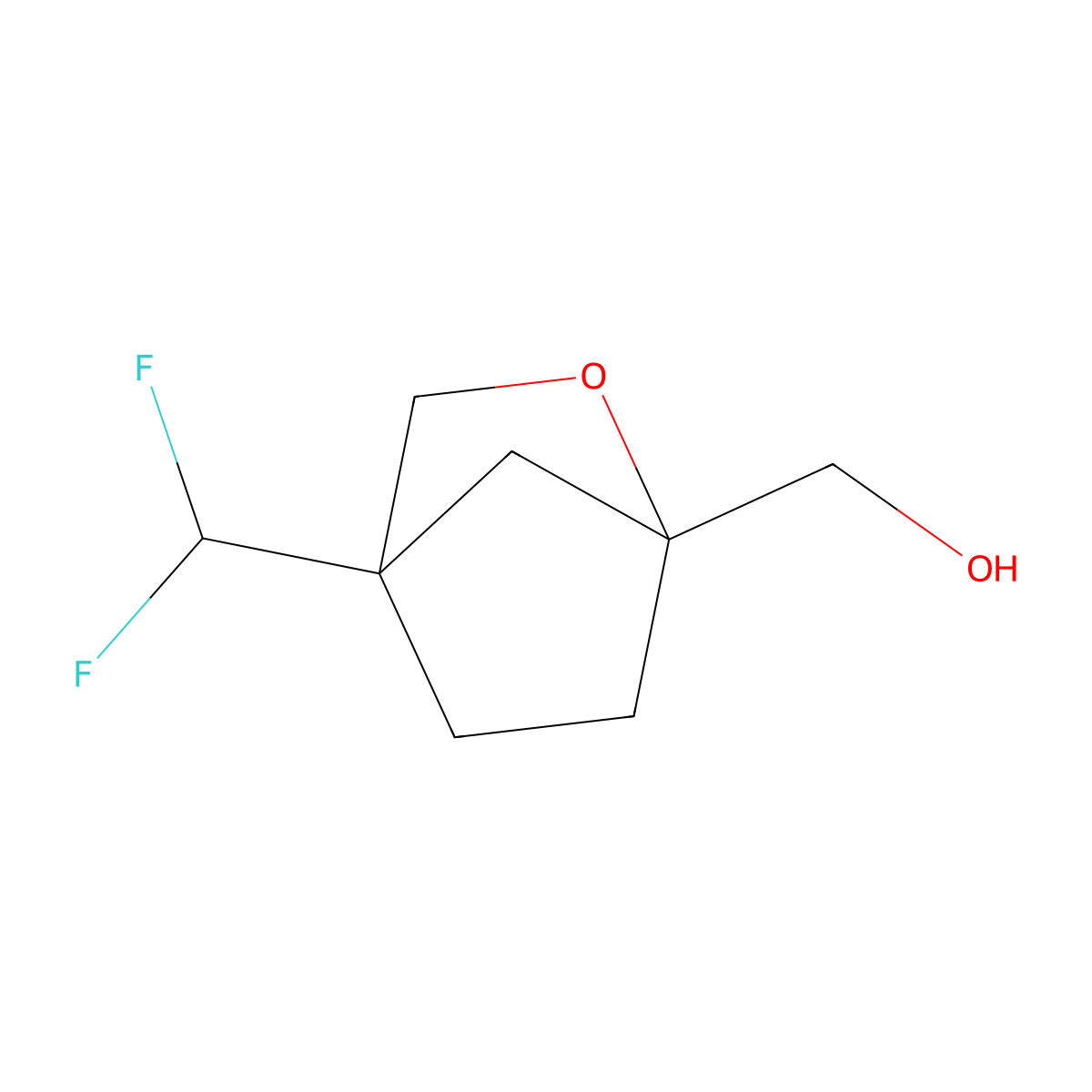 [4-(Difluoromethyl)-2-oxabicyclo[2.2.1]heptan-1-yl]methanol molecular structure, CAS 2580209-93-2