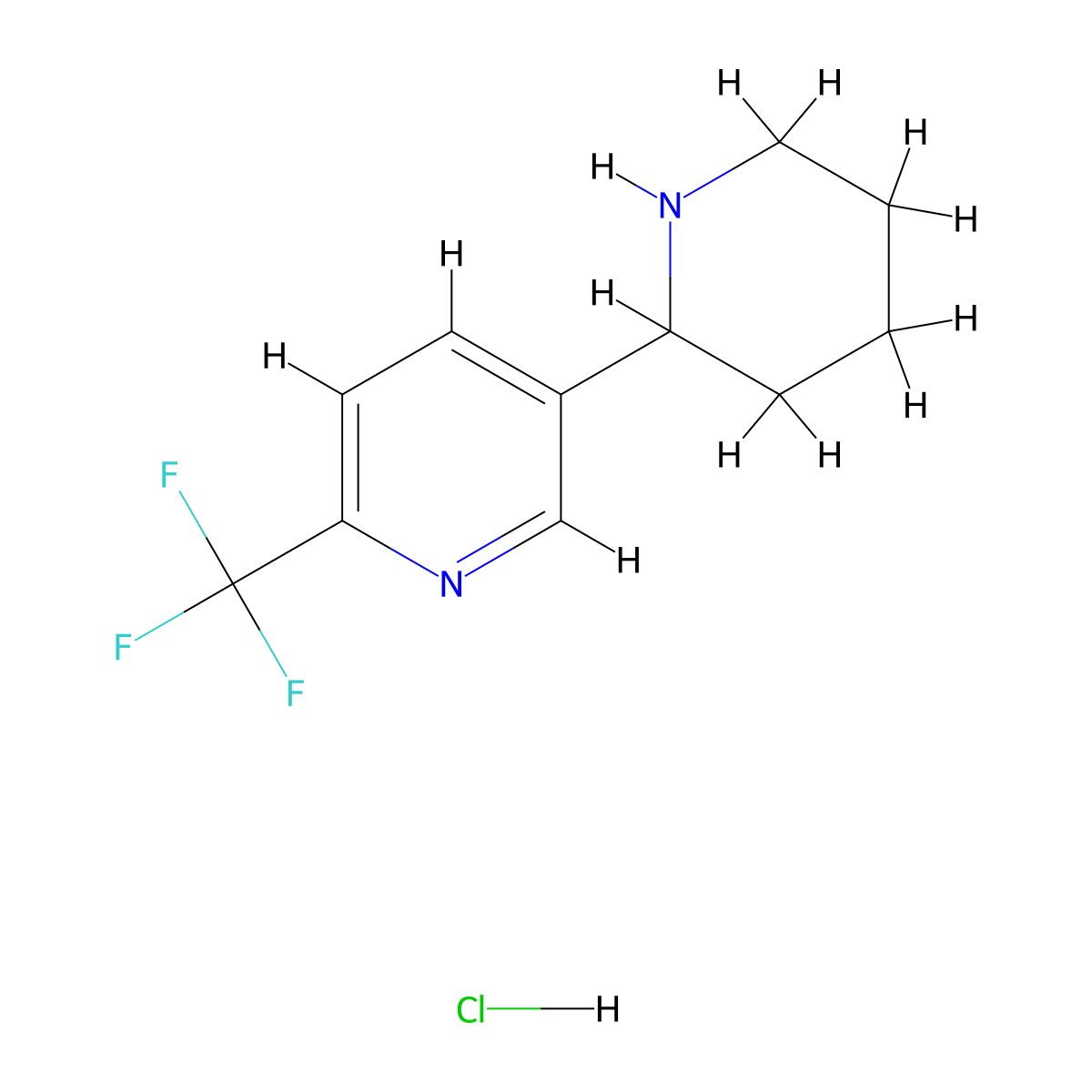 5-(Piperidin-2-yl)-2-(trifluoromethyl)pyridinehydrochloride molecular structure, CAS 2580209-94-3