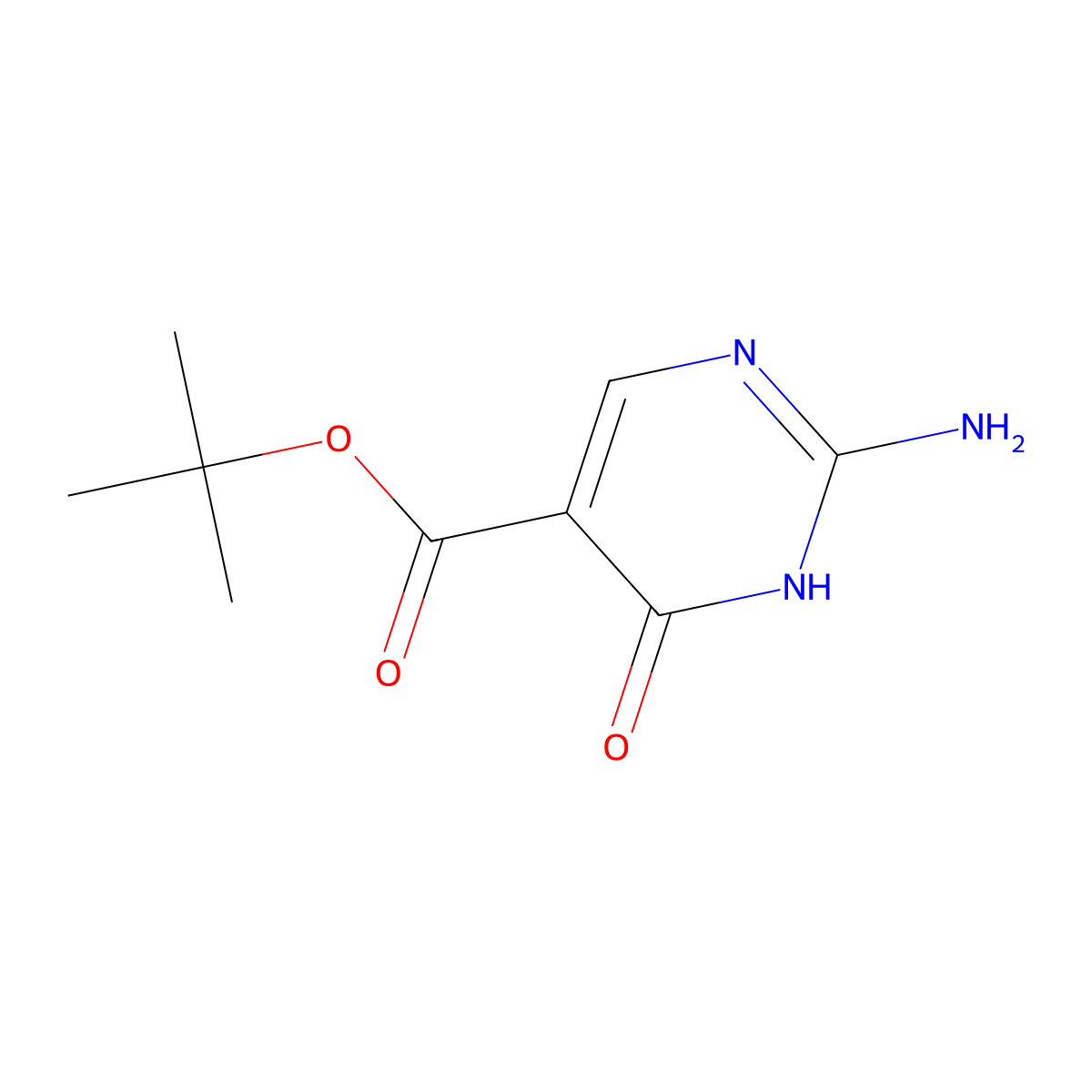 Tert-butyl 2-amino-4-hydroxypyrimidine-5-carboxylate molecular structure, CAS 2580209-95-4