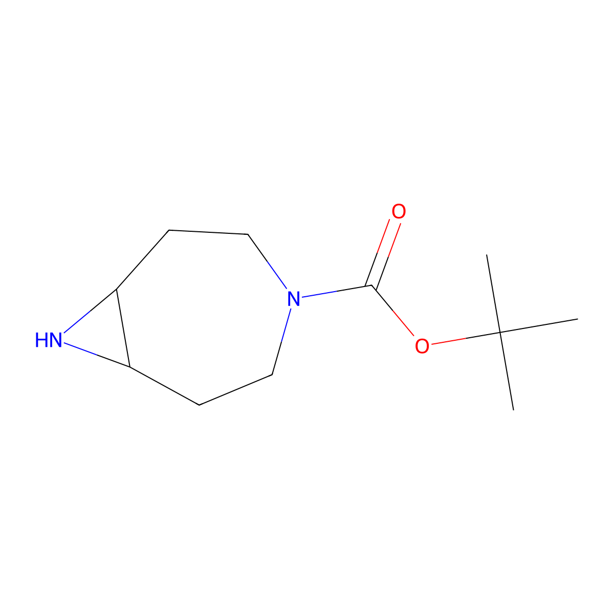 Tert-butyl 4,8-diazabicyclo[5.1.0]octane-4-carboxylate molecular structure, CAS 2580210-06-4