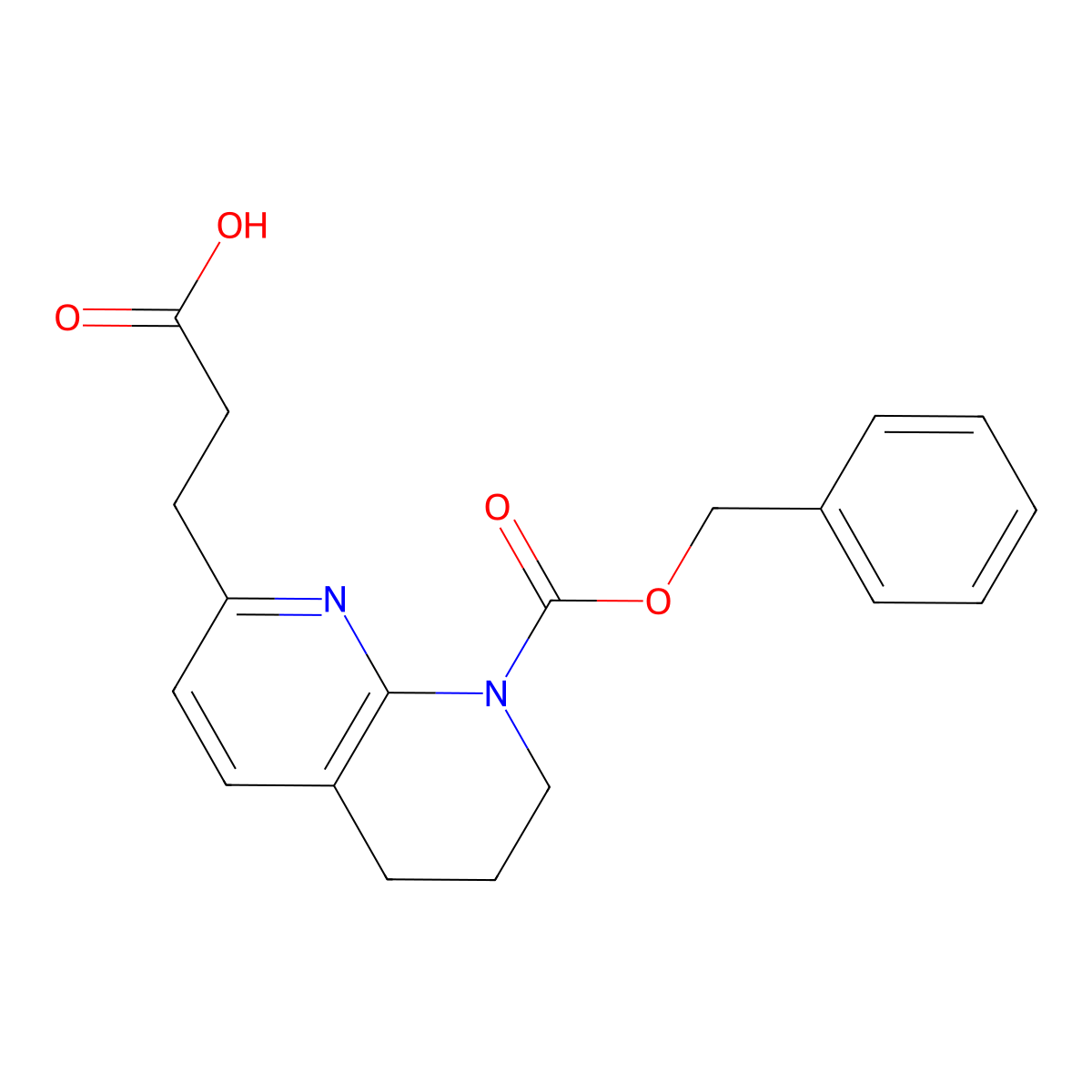 3-{8-[(Benzyloxy)carbonyl]-5,6,7,8-tetrahydro-1,8-naphthyridin-2-yl}propanoic acid molecular structure, CAS 2580210-10-0