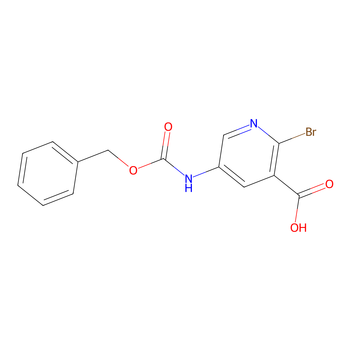 5-{[(Benzyloxy)carbonyl]amino}-2-bromopyridine-3-carboxylic acid molecular structure, CAS 2580210-19-9