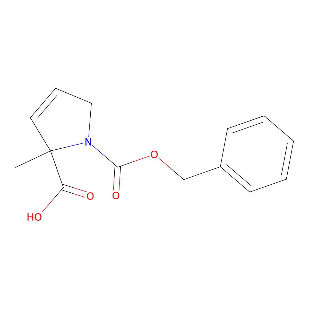 1-[(benzyloxy)carbonyl]-2-methyl-2,5-dihydro-1H-pyrrole-2-carboxylic acid molecular structure, CAS 2580210-33-7