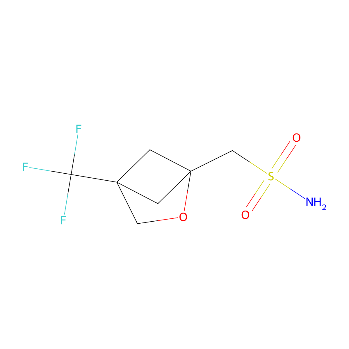 [4-(Trifluoromethyl)-2-oxabicyclo[2.1.1]hexan-1-yl]methanesulfonamide molecular structure, CAS 2580210-34-8