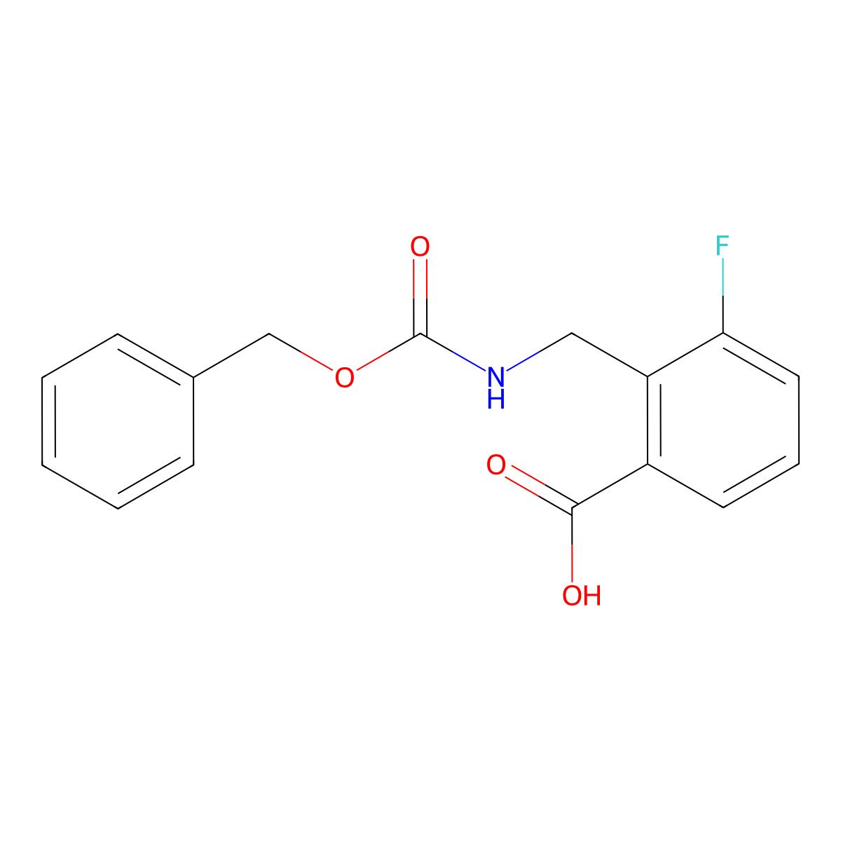 2-({[(Benzyloxy)carbonyl]amino}methyl)-3-fluorobenzoic acid molecular structure, CAS 2580210-35-9