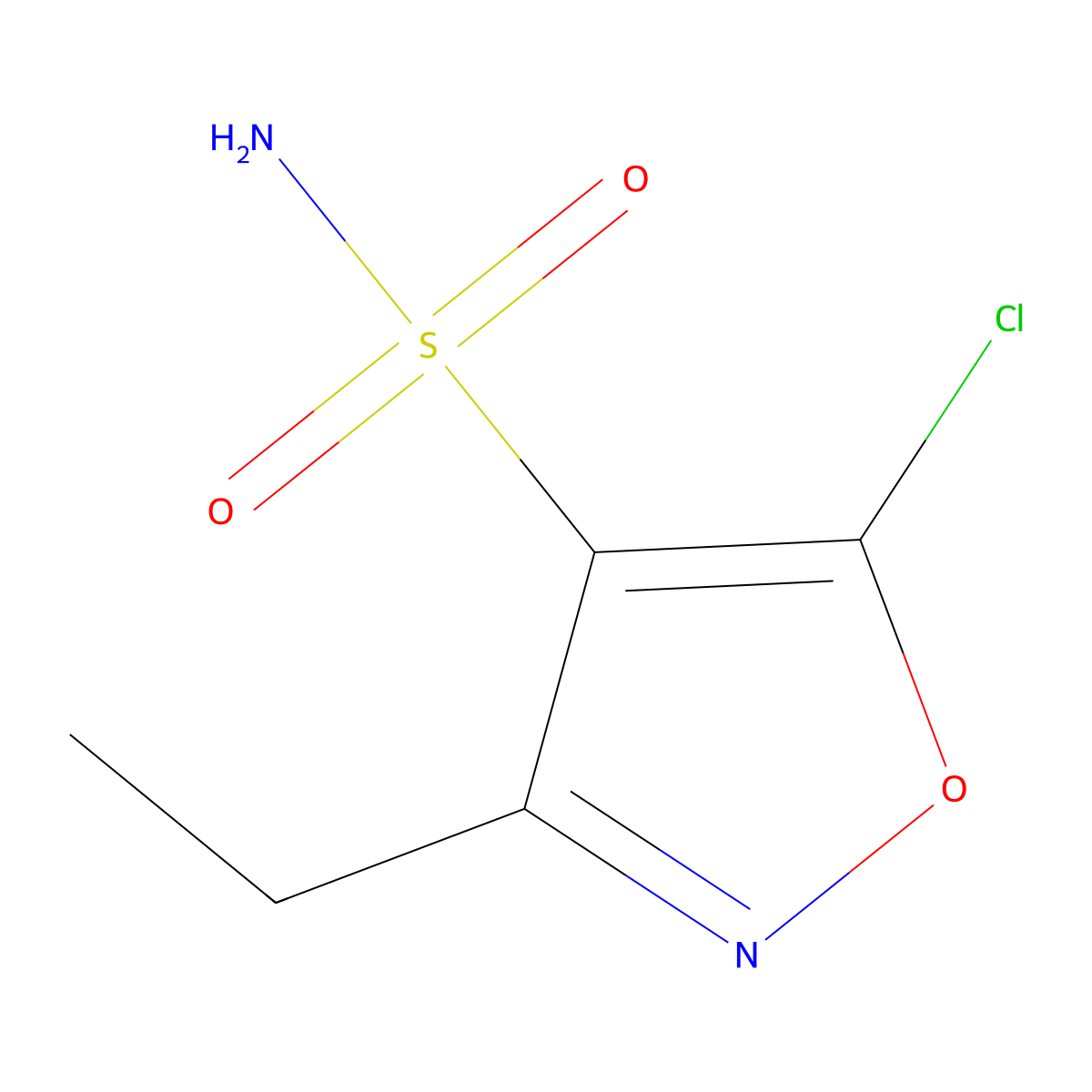 5-Chloro-3-ethyl-1,2-oxazole-4-sulfonamide molecular structure, CAS 2580210-43-9