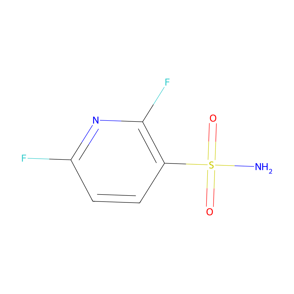 2,6-Difluoropyridine-3-sulfonamide molecular structure, CAS 2580210-45-1