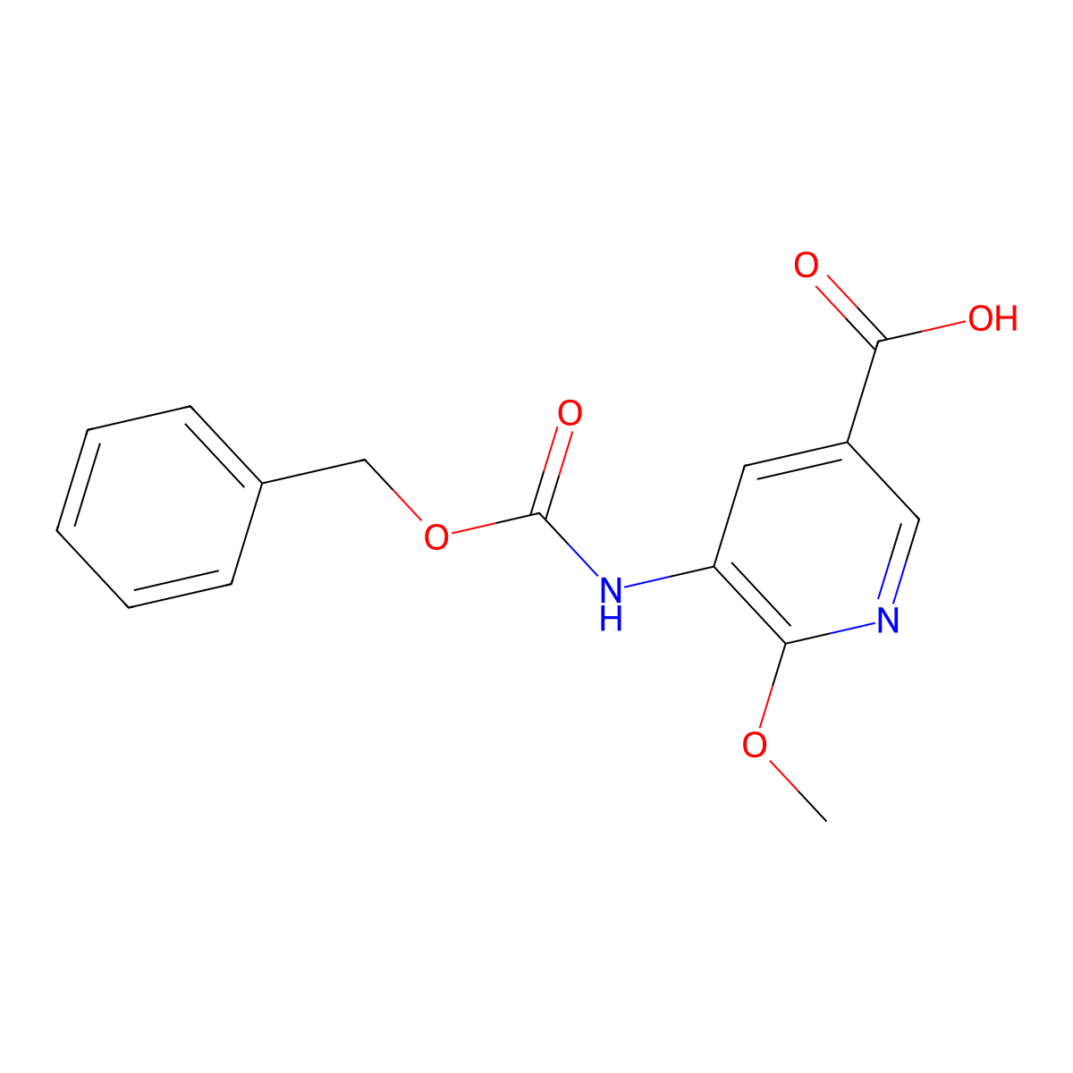 5-{[(Benzyloxy)carbonyl]amino}-6-methoxypyridine-3-carboxylic acid molecular structure, CAS 2580210-50-8