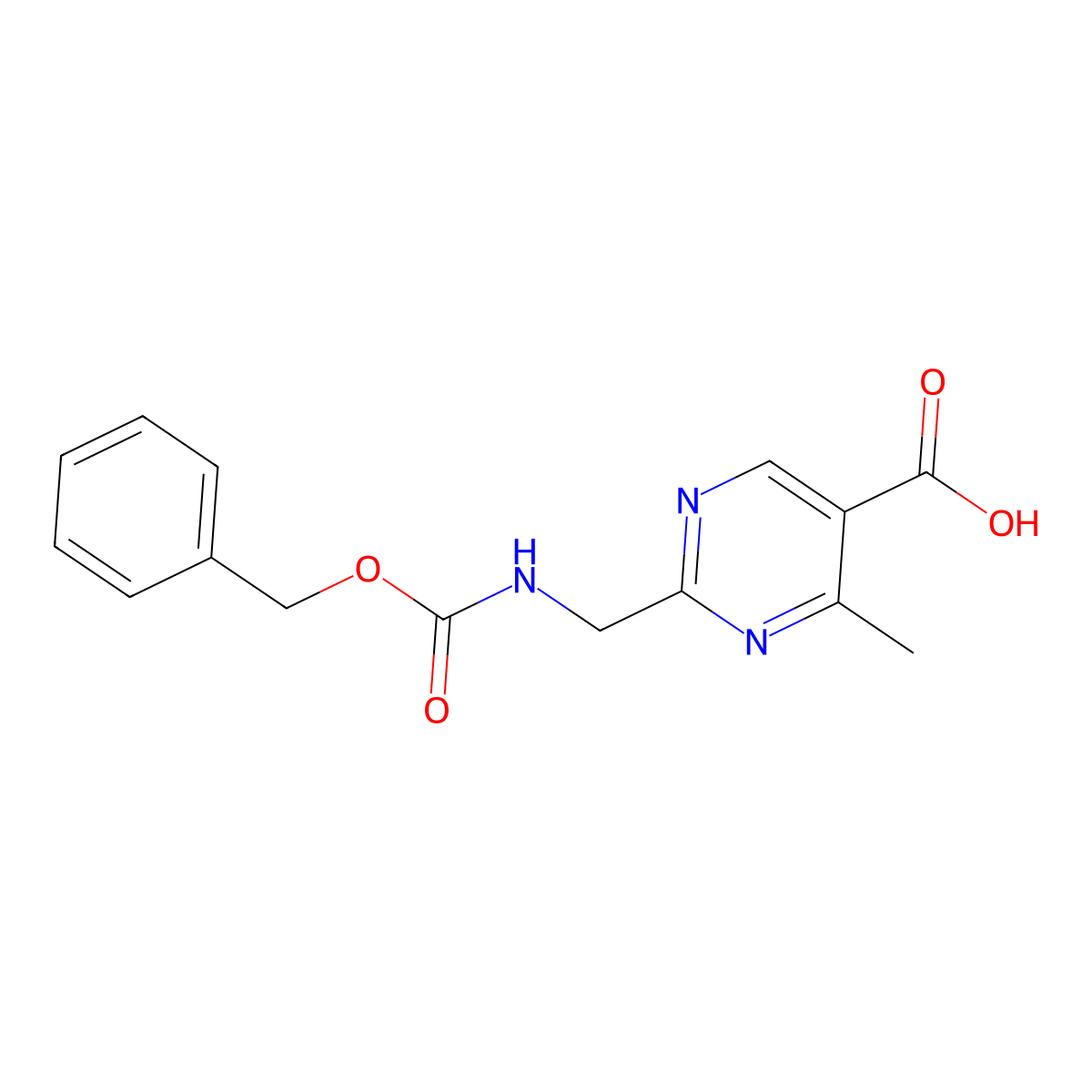 2-({[(Benzyloxy)carbonyl]amino}methyl)-4-methylpyrimidine-5-carboxylic acid molecular structure, CAS 2580210-58-6