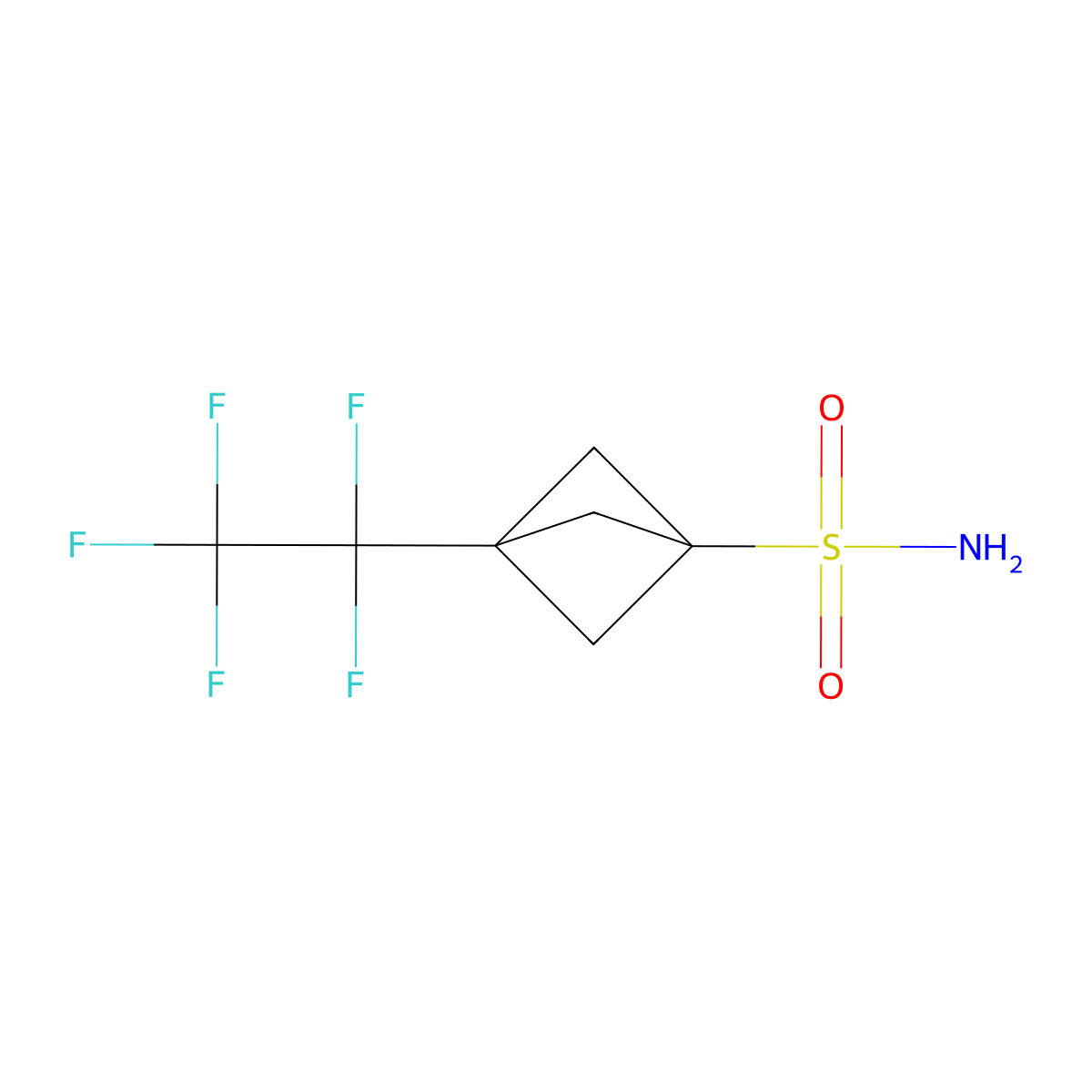 3-(1,1,2,2,2-Pentafluoroethyl)bicyclo[1.1.1]pentane-1-sulfonamide molecular structure, CAS 2580210-59-7